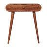 Honey Caramel Mango Wood 1-Drawer Mini Dressing Table — Foldable Vanity Mirror, Nordic Legs | Ollivier