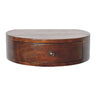 Chestnut Mango Wood 1-Drawer Floating Nightstand — Wall-Mounted Rounded Bedside Table | Mirabeau