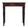 California Walnut Mango Wood 1-Drawer Writing Desk — Hand-Carved Fluted Legs, Shell Handle | Mainard