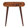 Chestnut Mango Wood Mini Vanity Table — Foldable Mirror, Nordic Legs | Chambery