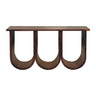 Chestnut Mango Wood Coffee Table — Triple Open Shelf Abstract Design | Belvoir
