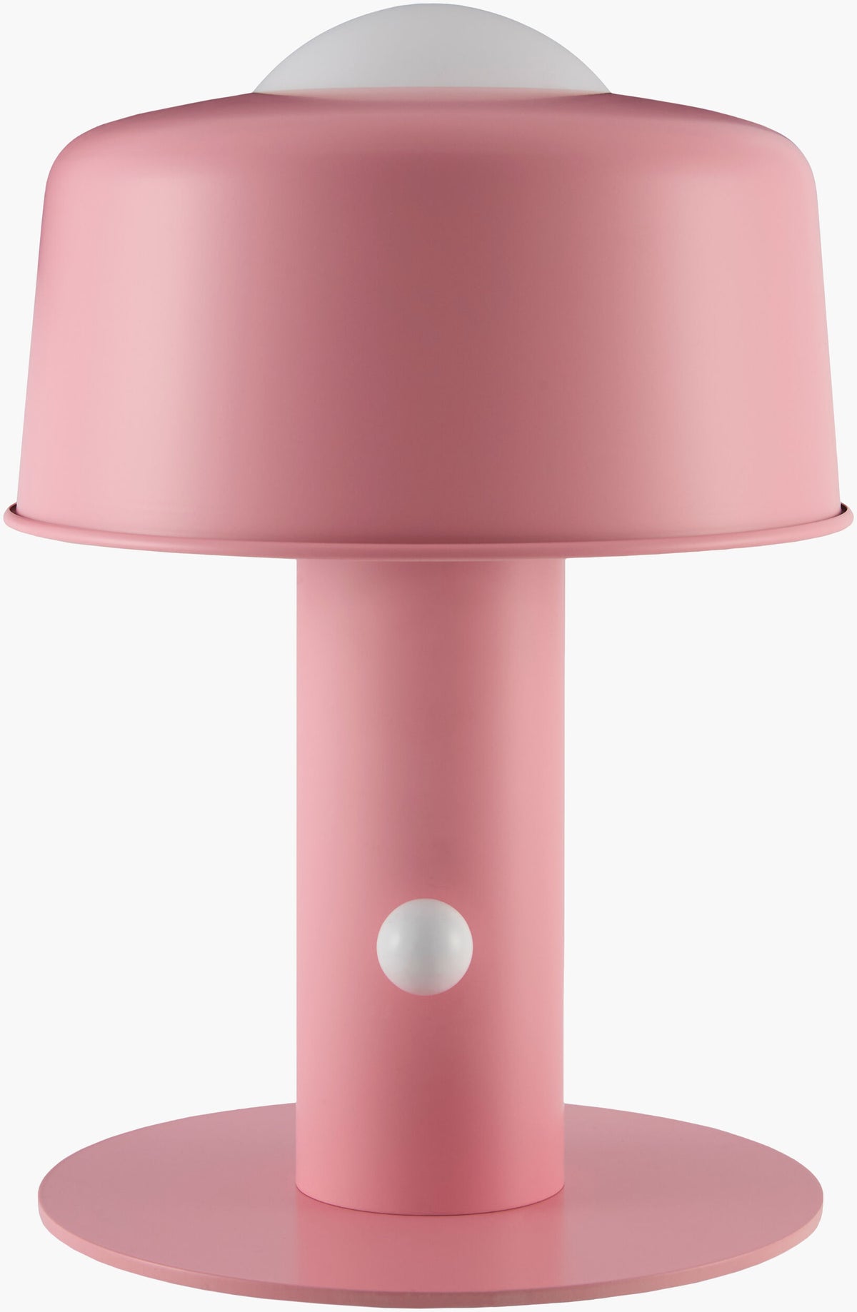 Tondo 15" Iron Table Lamp, Painted Pink