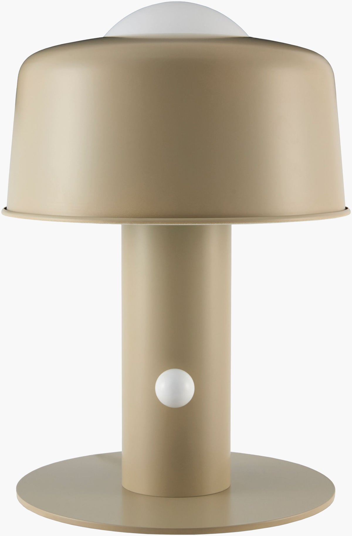 Tondo 15" Iron Table Lamp, Painted Khaki