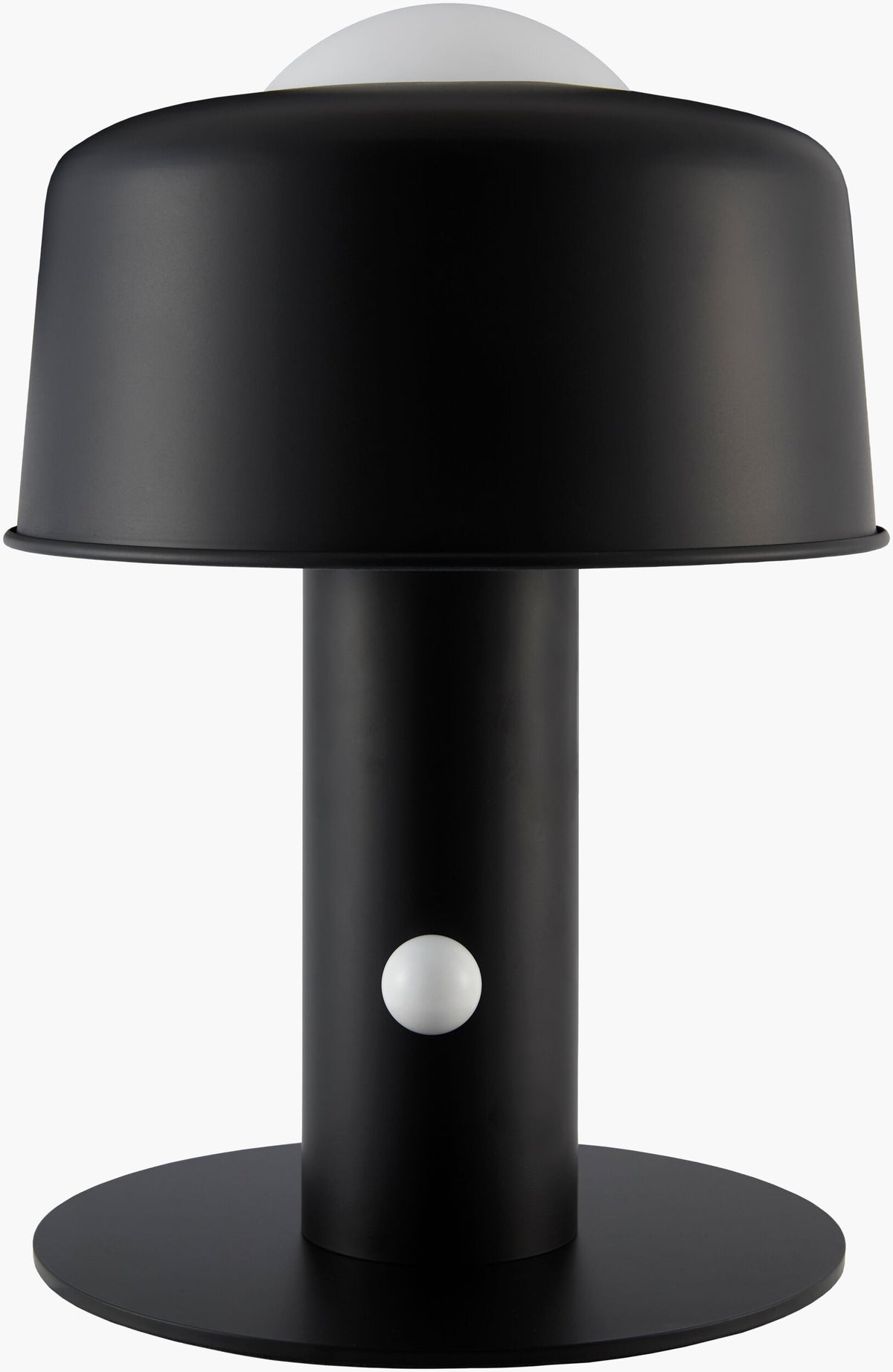 Tondo 15" Iron Table Lamp, Painted Black