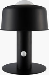 Tondo 15" Iron Table Lamp, Painted Black