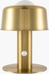Tondo 15" Iron Table Lamp, Electroplated Metallic Brass