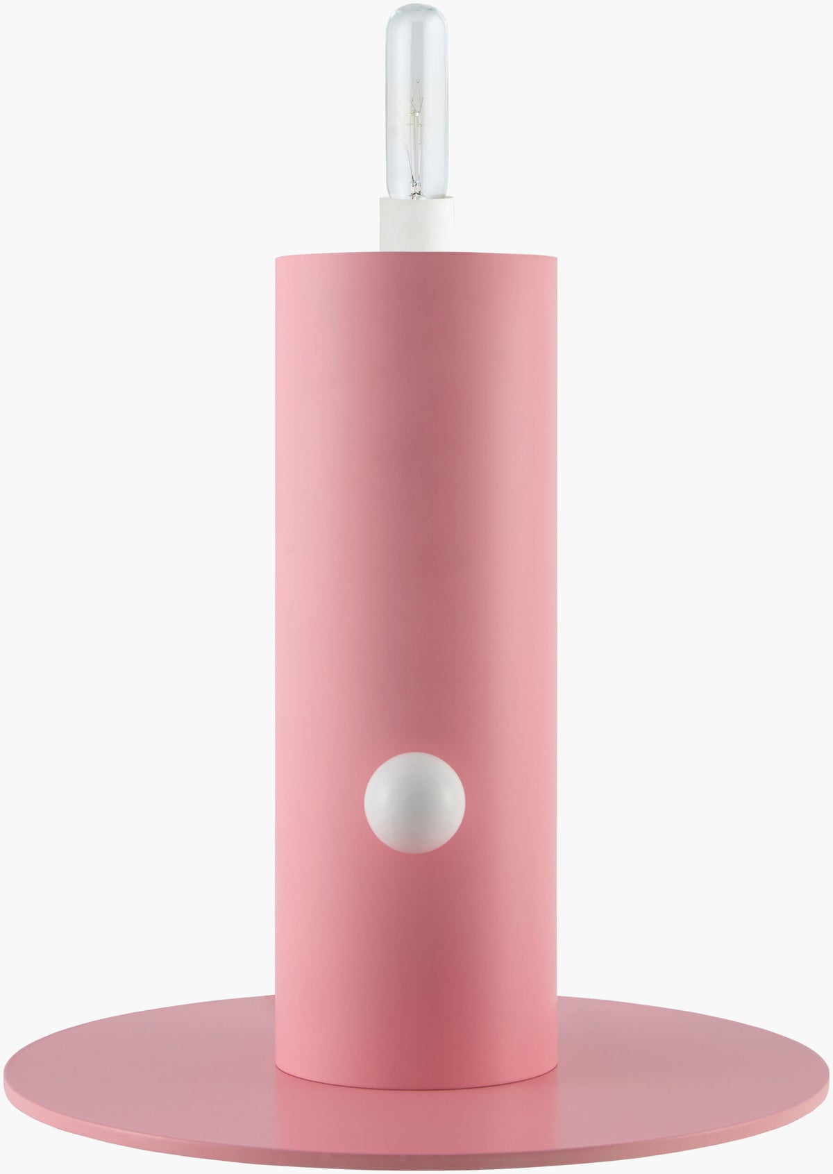 Tondo 15" Iron Table Lamp, Painted Pink