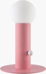 Tondo 15" Iron Table Lamp, Painted Pink