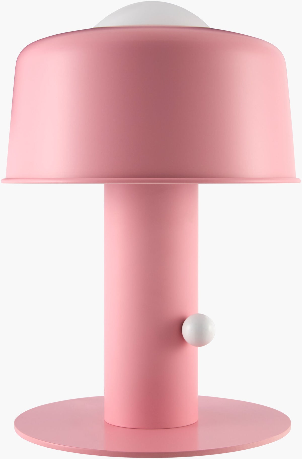 Tondo 15" Iron Table Lamp, Painted Pink