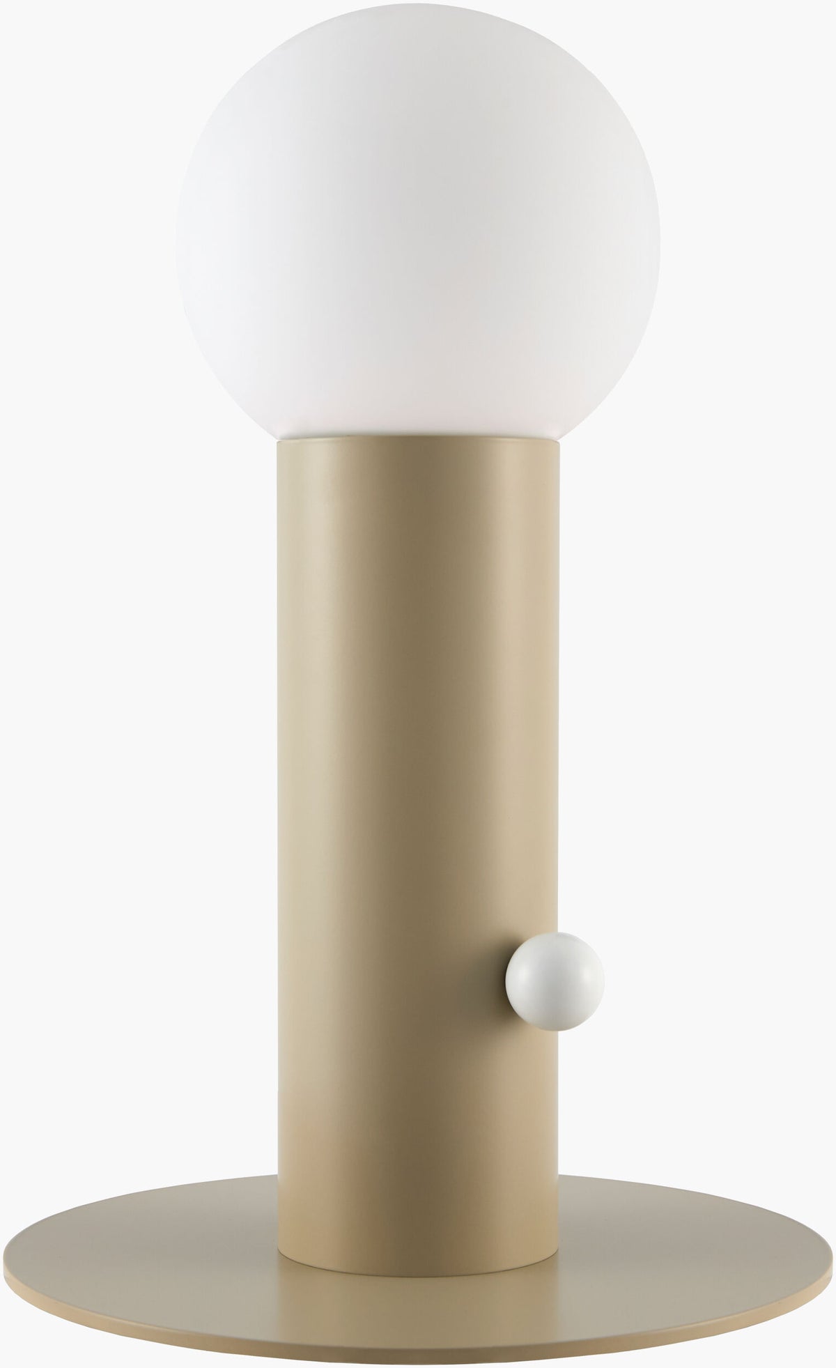 Tondo 15" Iron Table Lamp, Painted Khaki