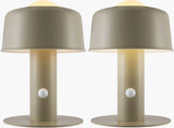 Tondo 15" Iron Table Lamp, Painted Khaki