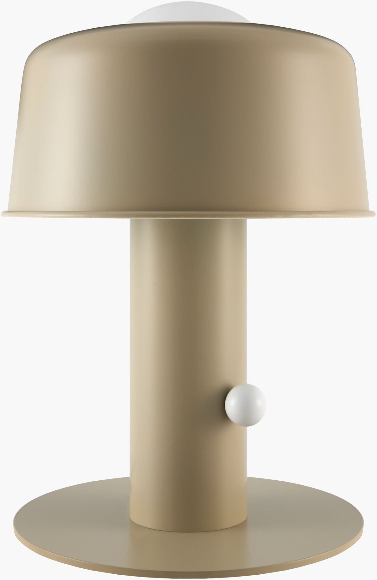 Tondo 15" Iron Table Lamp, Painted Khaki