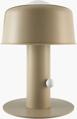 Tondo 15" Iron Table Lamp, Painted Khaki
