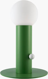 Tondo 15" Iron Table Lamp, Painted Green