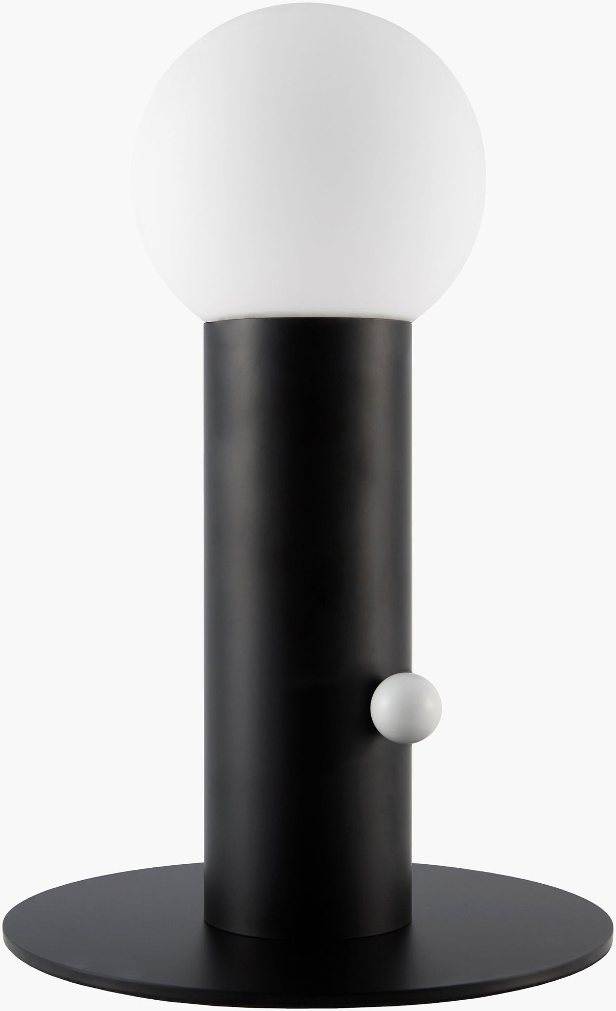 Tondo 15" Iron Table Lamp, Painted Black