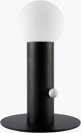 Tondo 15" Iron Table Lamp, Painted Black