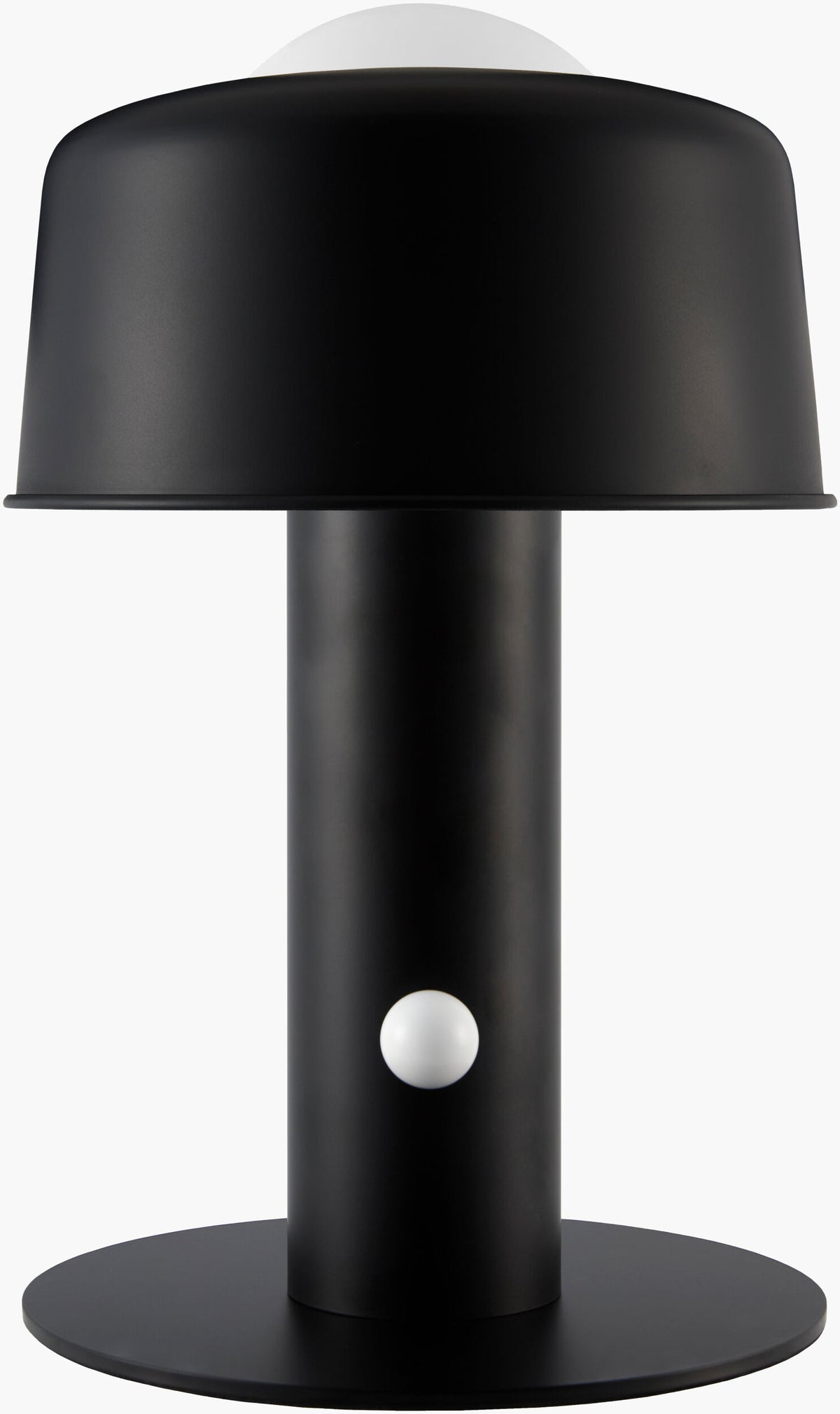 Tondo 15" Iron Table Lamp, Painted Black
