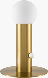 Tondo 15" Iron Table Lamp, Electroplated Metallic Brass