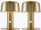 Tondo 15" Iron Table Lamp, Electroplated Metallic Brass