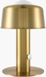 Tondo 15" Iron Table Lamp, Electroplated Metallic Brass