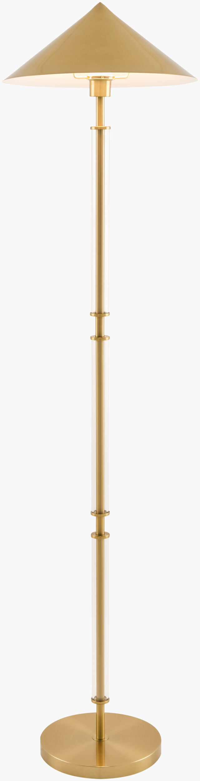Torenzo 65" Iron Floor Lamp, Electroplated Metallic Brass