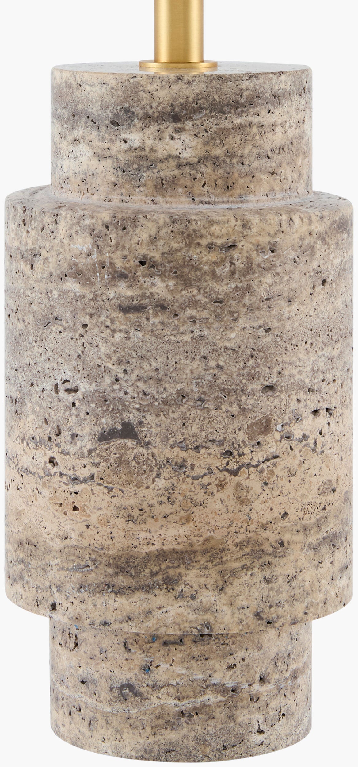 Taven 19" Travertine Table Lamp, Natural Gray