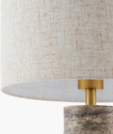 Taven 19" Travertine Table Lamp, Natural Gray