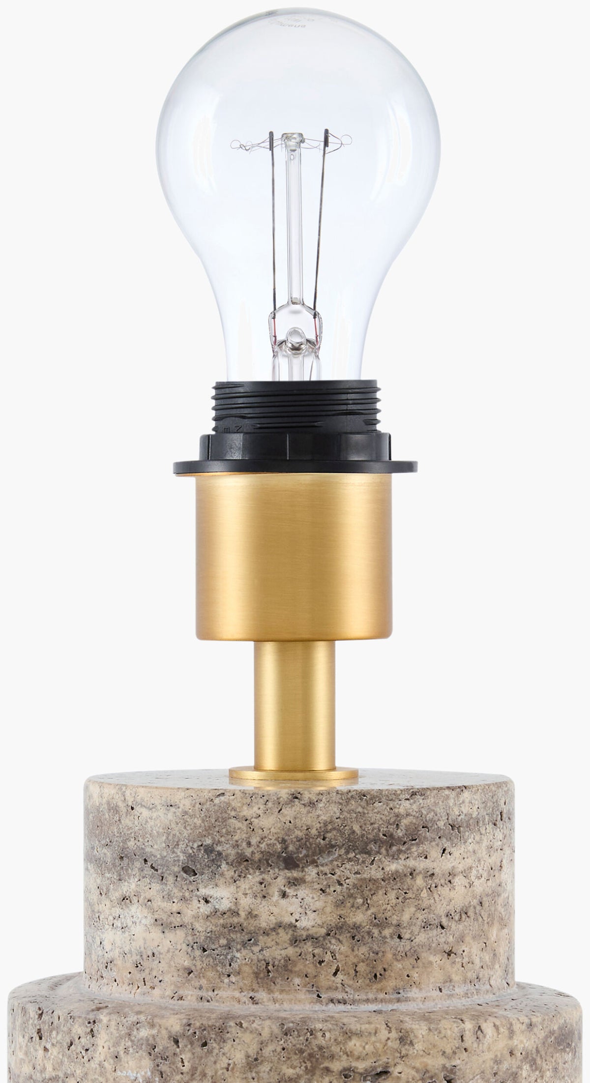 Taven 19" Travertine Table Lamp, Natural Gray