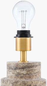 Taven 19" Travertine Table Lamp, Natural Gray