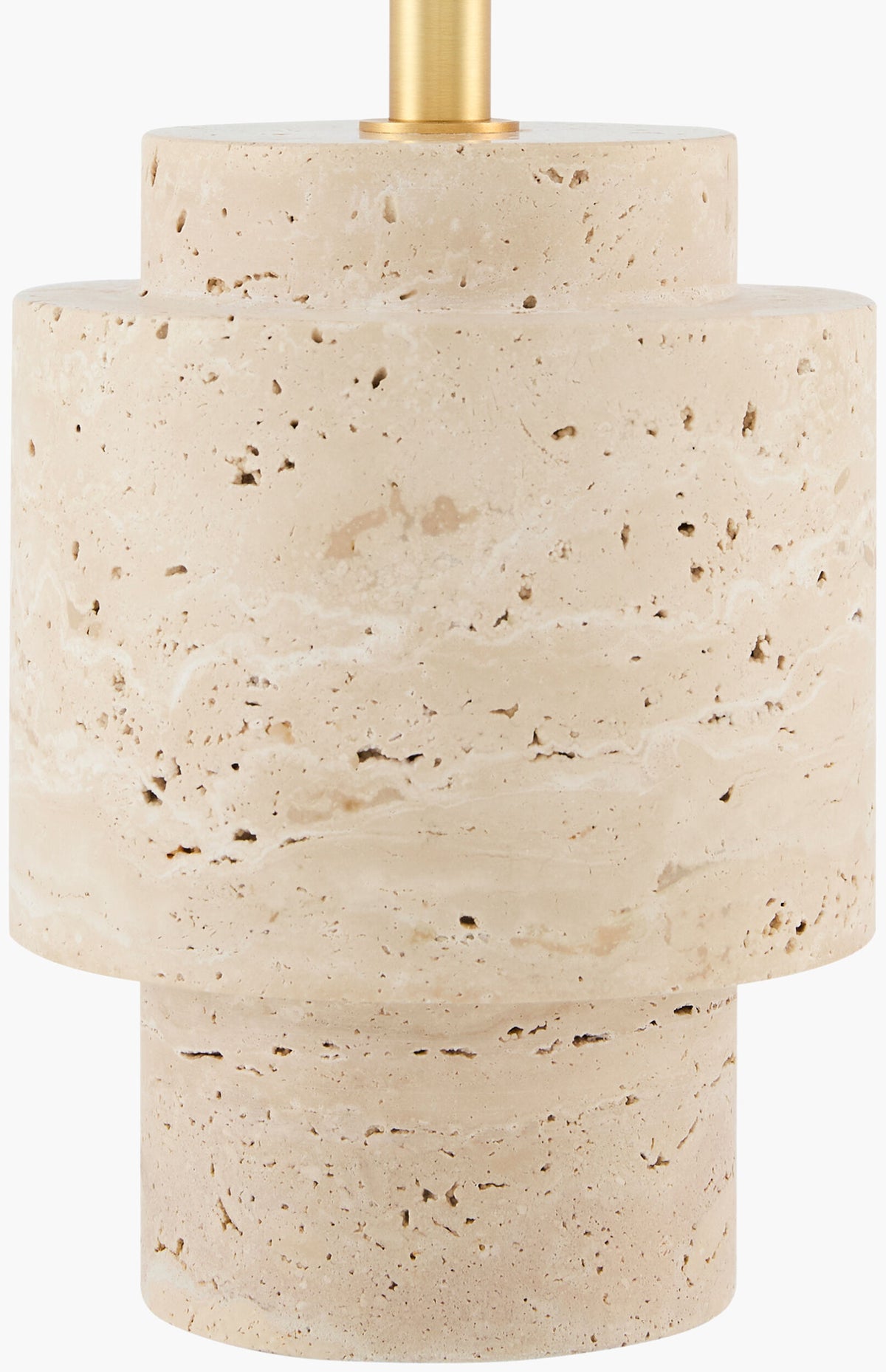 Taven 20" Travertine Table Lamp, Natural Beige