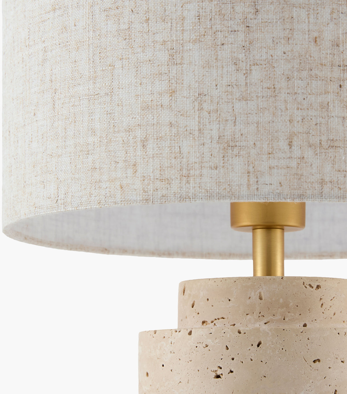 Taven 20" Travertine Table Lamp, Natural Beige