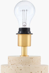 Taven 20" Travertine Table Lamp, Natural Beige