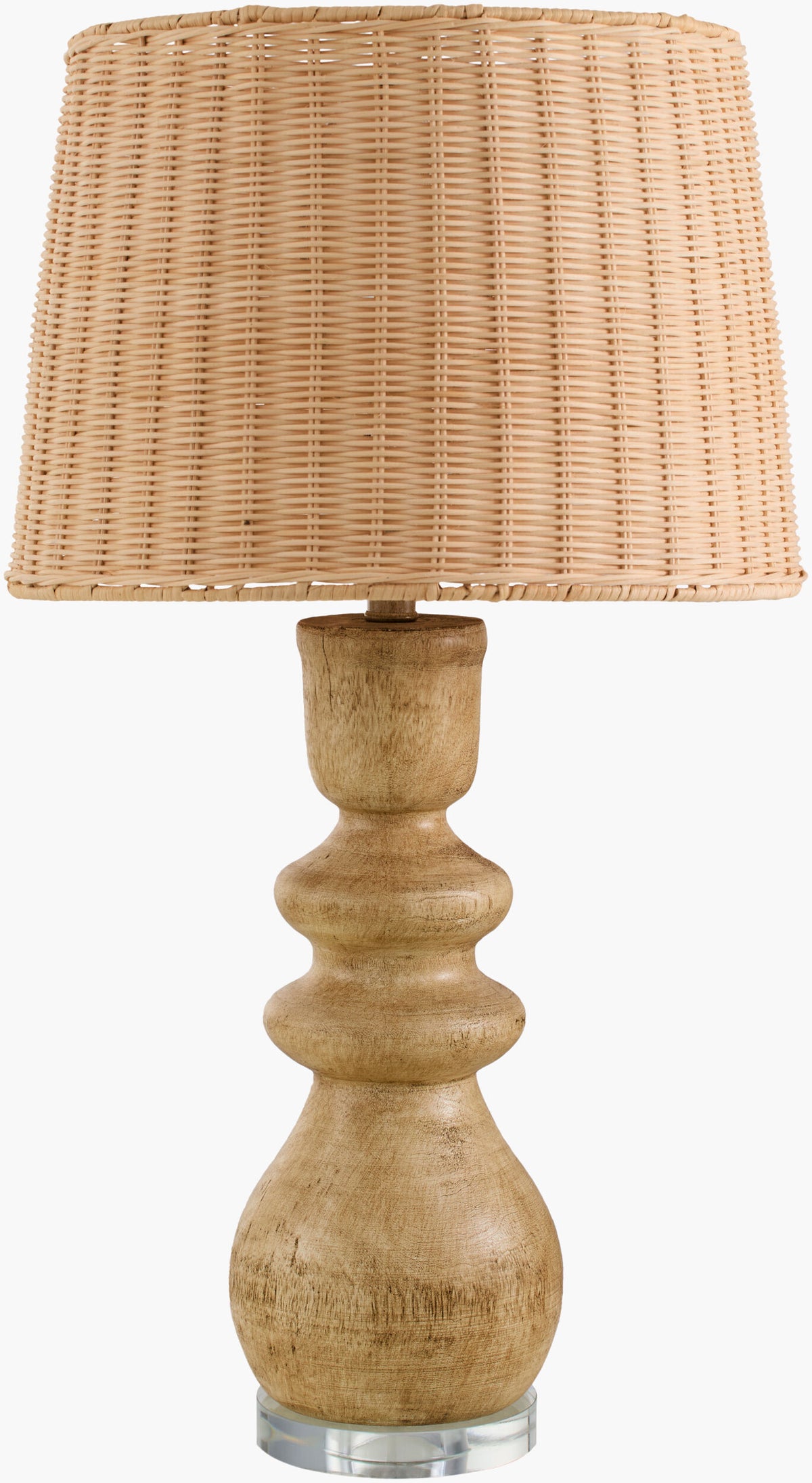 Vedruna 29" Resin Table Lamp, Painted Light Gray, Translucent Clear