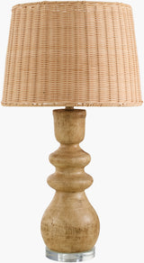 Vedruna 29" Resin Table Lamp, Painted Light Gray, Translucent Clear