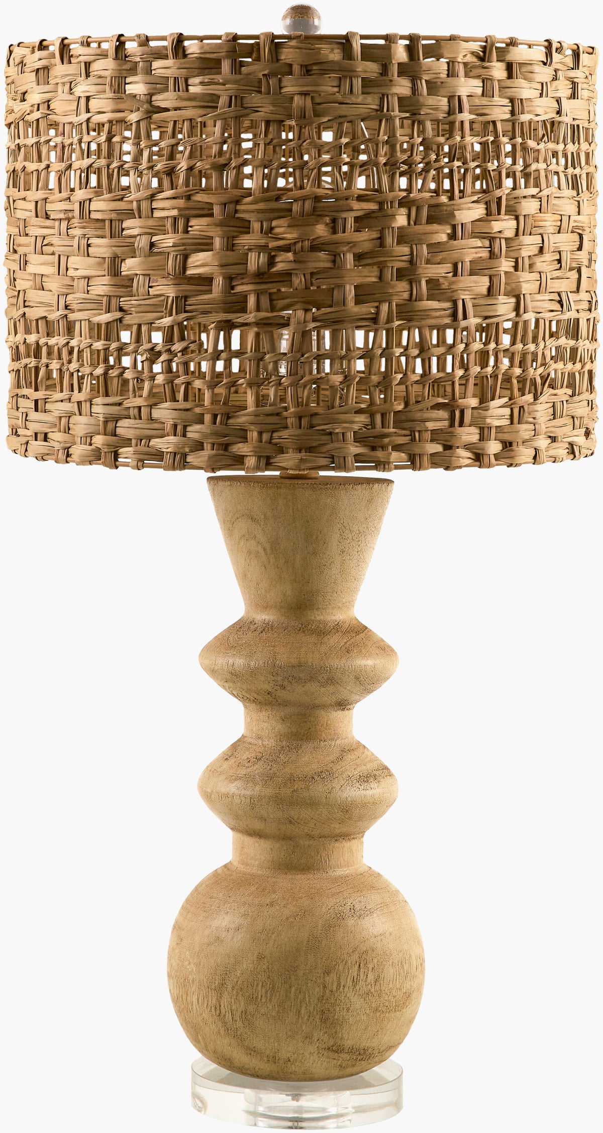 Vedruna 31" Resin Table Lamp, Painted Ivory, Translucent Clear
