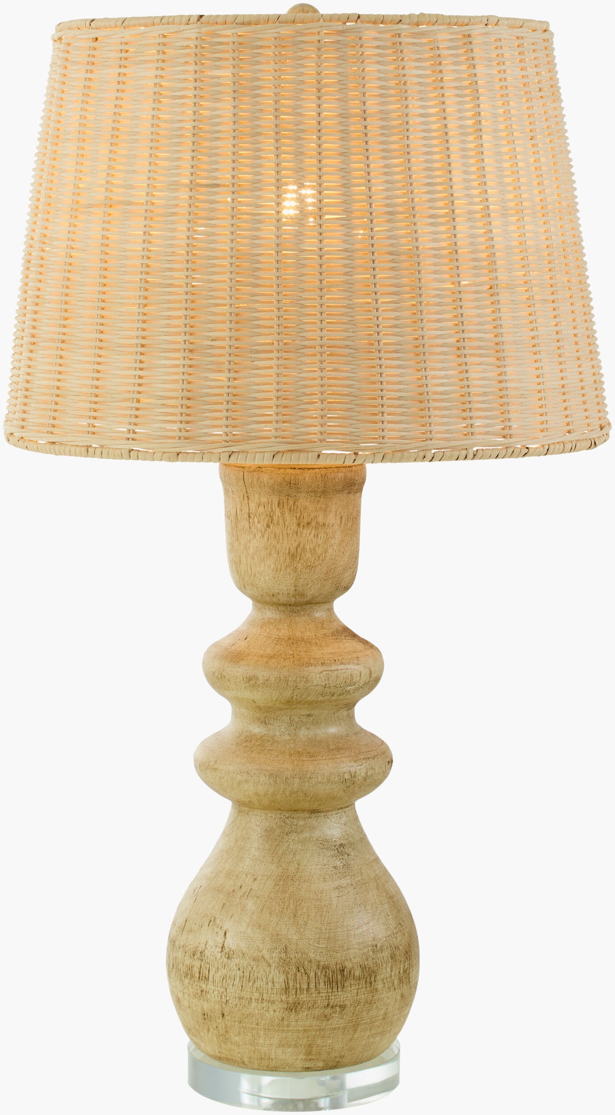 Vedruna 29" Resin Table Lamp, Painted Light Gray, Translucent Clear