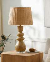 Vedruna 29" Resin Table Lamp, Painted Light Gray, Translucent Clear