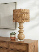 Vedruna 31" Resin Table Lamp, Painted Ivory, Translucent Clear