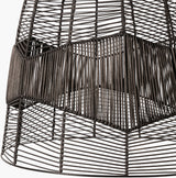 Vega Rattan Pendant Light, Painted Black