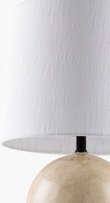 Vogel 22" Ceramic Table Lamp, Marbled White