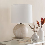 Vogel 22" Ceramic Table Lamp, Marbled White