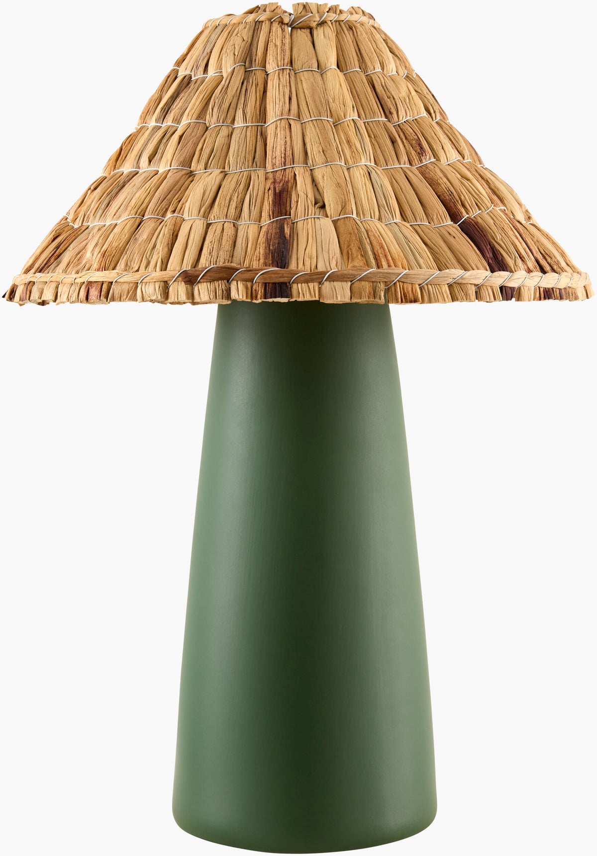 Vikundu 20" Ceramic Table Lamp, Hand Painted Dark Green