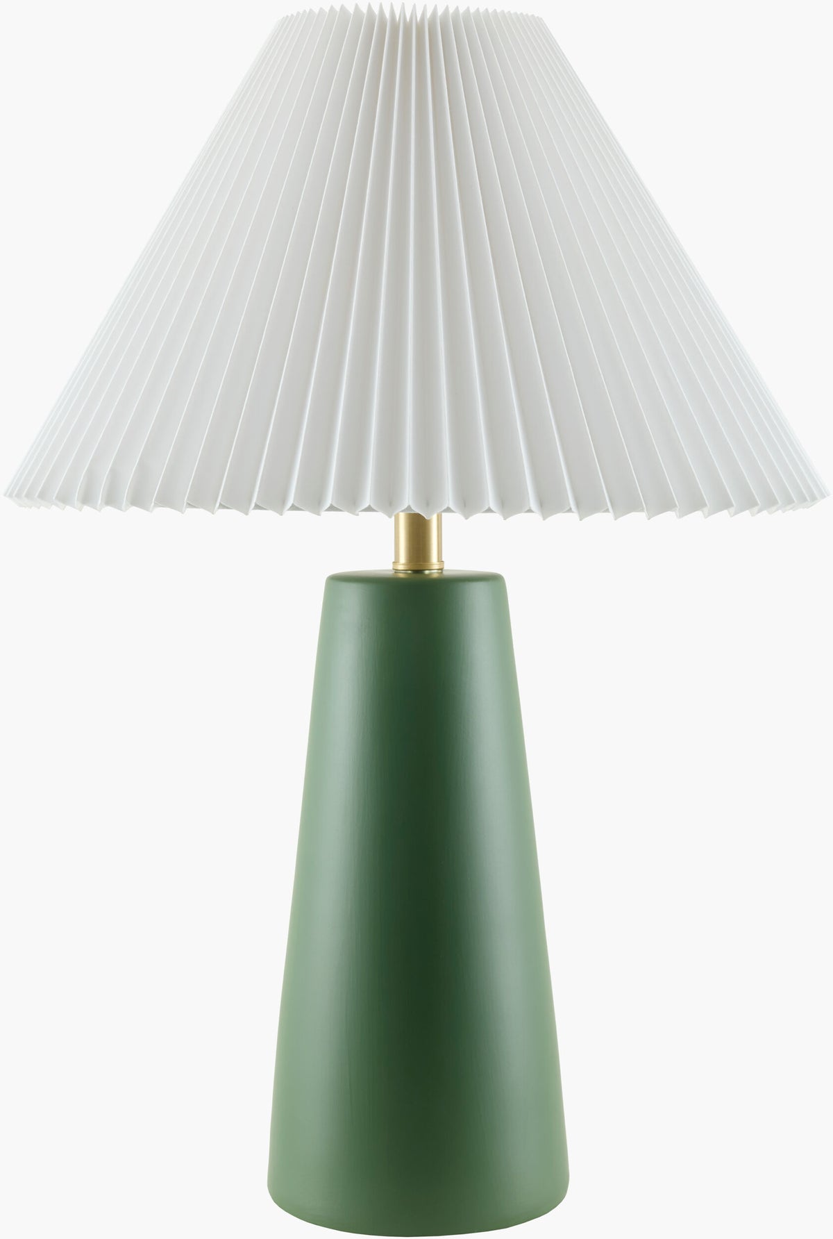 Vikundu 25" Ceramic Table Lamp, Hand Painted Dark Green