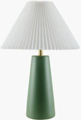 Vikundu 25" Ceramic Table Lamp, Hand Painted Dark Green