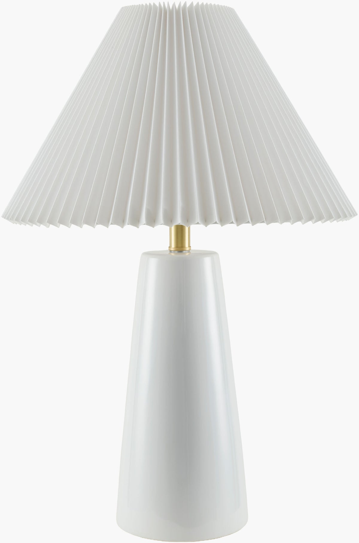 Vikundu 25" Ceramic Table Lamp, Hand Painted White