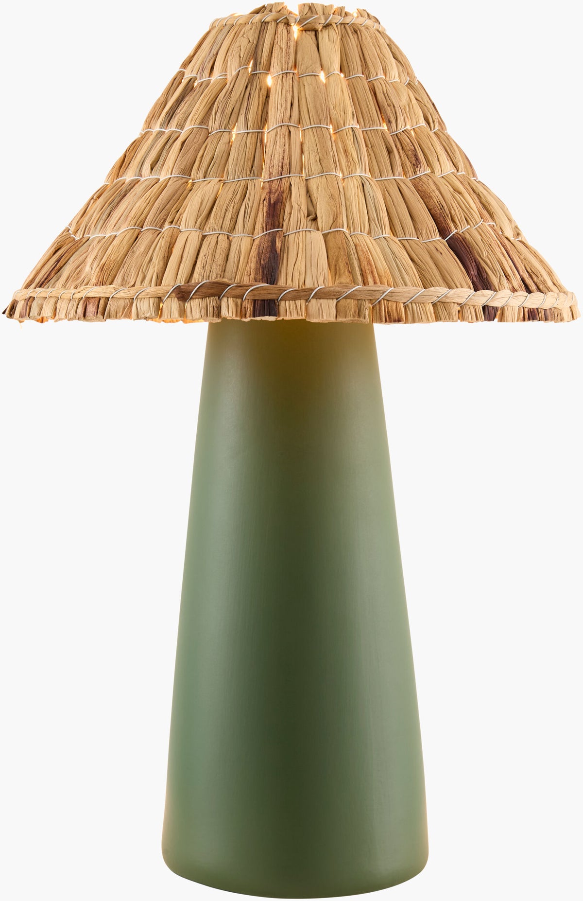 Vikundu 20" Ceramic Table Lamp, Hand Painted Dark Green