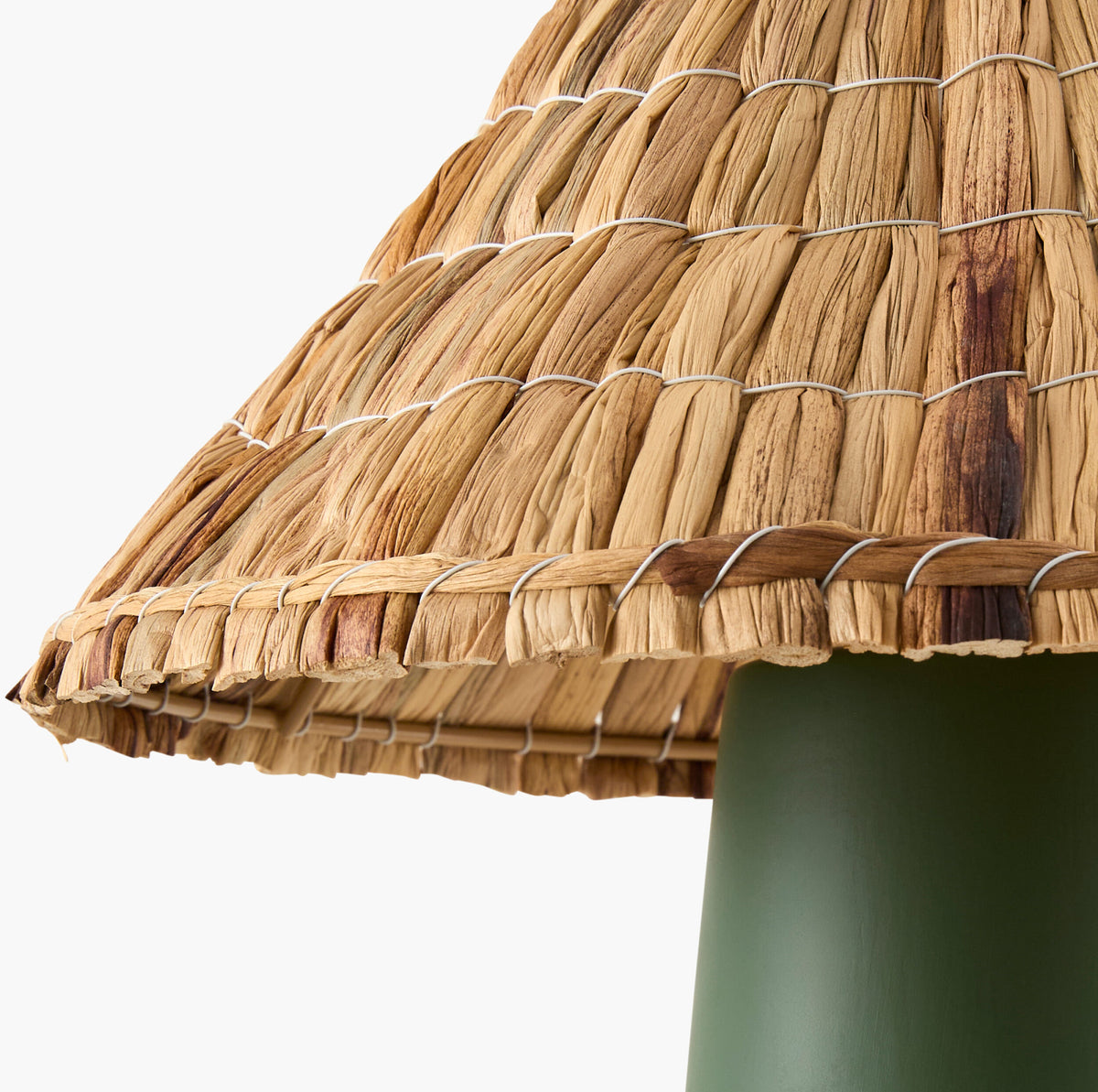 Vikundu 20" Ceramic Table Lamp, Hand Painted Dark Green
