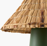 Vikundu 20" Ceramic Table Lamp, Hand Painted Dark Green