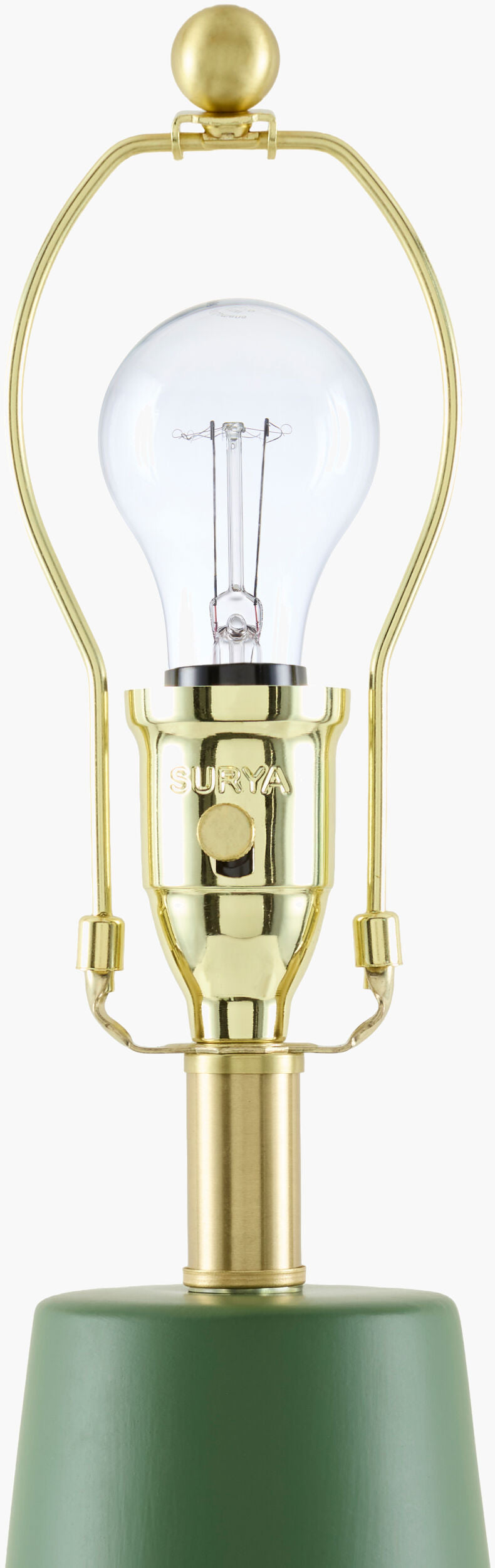 Vikundu 25" Ceramic Table Lamp, Hand Painted Dark Green