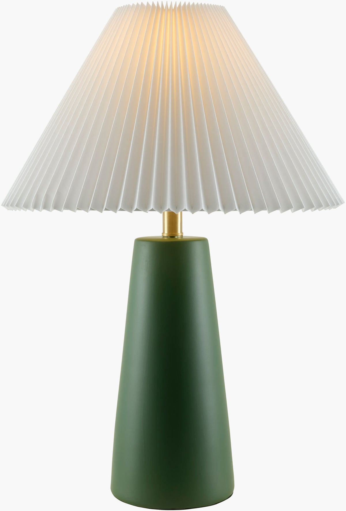 Vikundu 25" Ceramic Table Lamp, Hand Painted Dark Green